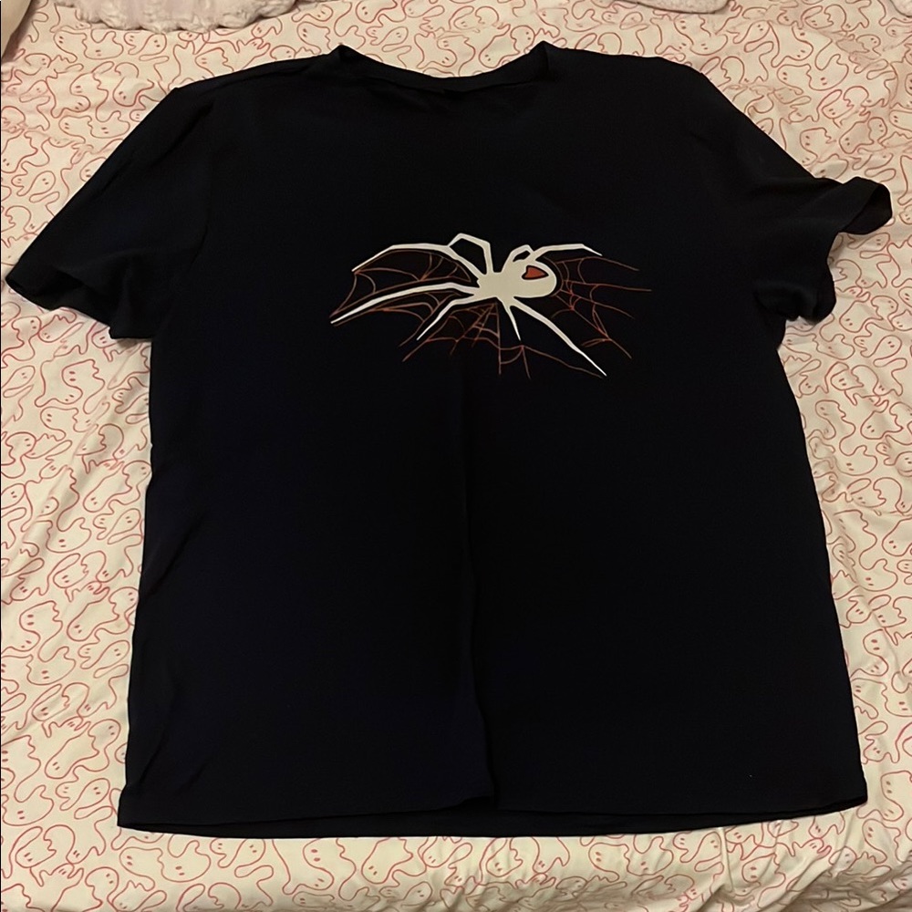 SHEIN Black Tee with Spider Design
